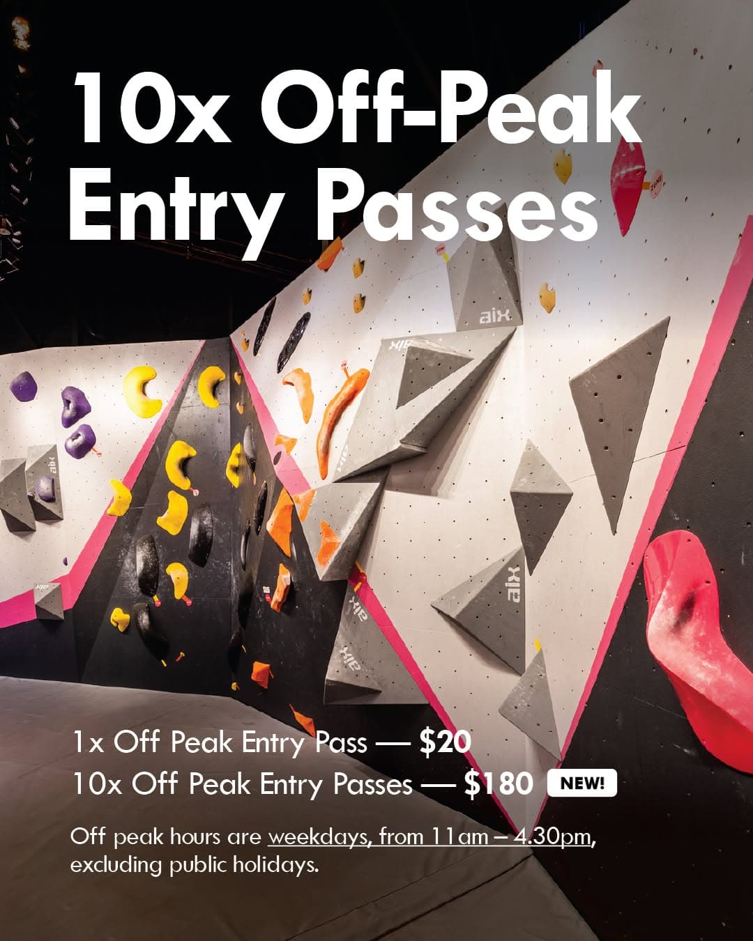 Introducing our NEW 10x Off-Peak Entry Passes at $180, which makes it $18 per pass (usual 1x Off-Pea